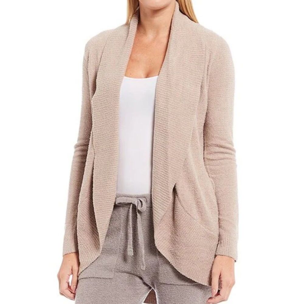 Barefoot Dreams Bamboo Chic Ultra Lite Circle Lounge Cardigan Taupe Sweater M